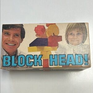 Vintage Block Head! Stacking Game Complete Set